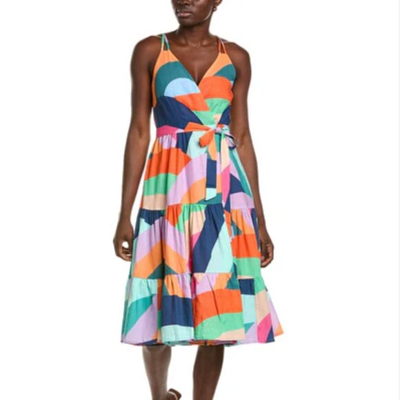 Hutch Multicolor Spaghetti Strap Wrap Dress with Pockets size Medium - Picture 1 of 6